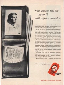 Vintage Print advertisement ad Car CHEVROLET Chevy 1956 ok Used Car Wallet girl - Picture 1 of 1
