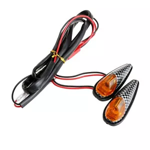 2X Motorcycle Turn Signal Indicator Yellow LED Light for Honda Suzuki Kawasaki - Bild 1 von 6