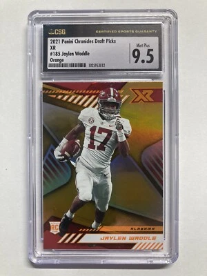 2021 Panini Chronicles Draft Picks  Xr #185 Jaylen Waddle Orange (RC) CSG 9.5 - Image 1 of 2