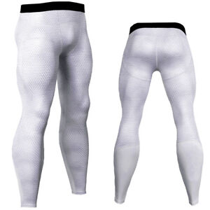 Mens Workout Tights Skin Compression Long Pants Gym Sports Fitness Base Layer 