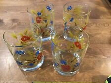GEORGES BRIARD 4 GOLDEN WHEAT RUST BLUE FLORAL ON THE ROCKS BAR WARE TURKEY DAY