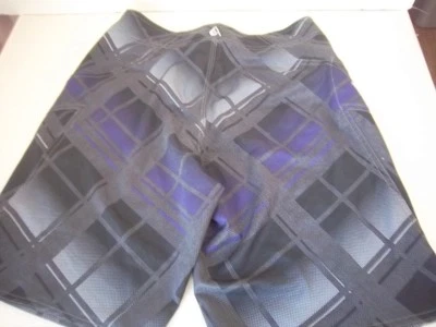 VOLCUM - Men's Black/Grey/Purple Board Shorts - SIZE 28 - Image 1 of 3