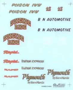 Slixx 8024 Gasser Mini Sheet #10 1/24 1/25 Drag decal - Picture 1 of 1