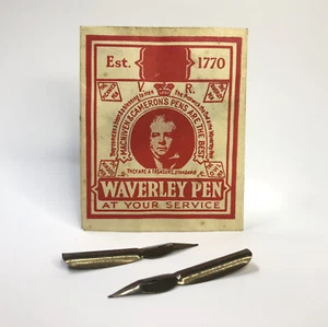 Vintage MacNiven & Cameron WAVERLEY Pen Nibs RARE PROMOTIONAL PACKET of TWO - Picture 1 of 9