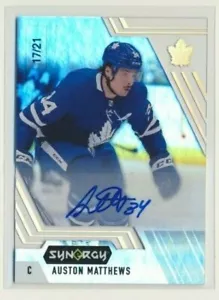 2020-21 Synergy Autograph AUTO 39 Auston Matthews /21 Toronto Maple Leafs - Picture 1 of 2
