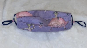 Teen Size Fabric Washable Reversible Face Mask Purple Pink Ballerina Dance - Picture 1 of 7