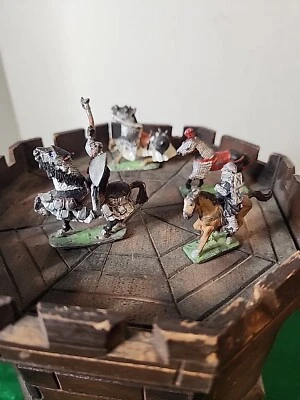 VINTAGE RAL PARTHA  LOT OF 6 KNIGHT/HORSE D&D PAINTED METAL FIGURE 1979 - Image 1 of 4