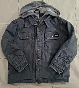 Dickies Outerwear gesteppte isolierte Canvas grau Hoodie Jacke Reißverschluss Druckknopf Größe 4T - Bild 1 von 12