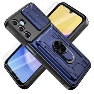 Funda con soporte de anillo a prueba de golpes para Samsung Galaxy A15 A55 A25 5G, vidrio templado - Imagen 1 de 64