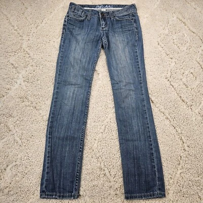 Mudd 女式牛仔裤 5 码青少年蓝色紧身低腰 29x31 蓝色  — 第 1/4 张图片