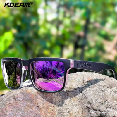 KDEAM Women Polarized Purple Lens Sport Sunglasses Square Driving Goggles UV400 - Image 1 of 4