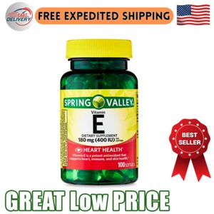 Spring Valley Vitamin E Heart Health Dietary Supplement 180 mg (400 IU), 100 Cou - Picture 1 of 10