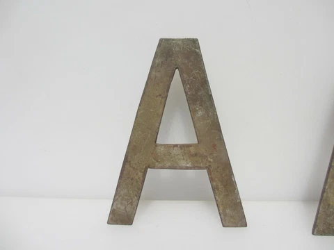 Vintage Brass Shop Letter Initial Sign Plaque Letter "A" Antique Old 6.25"H Cover