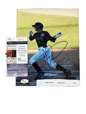 Foto firmada con autógrafo de ALBERT ALMORA 8x10 New York Mets certificado por la JSA Foto 1 de 4