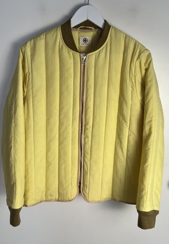 Giacca trapuntata Oxford Tory Burch Sport taglia S gialla manica lunga giacca zip intera