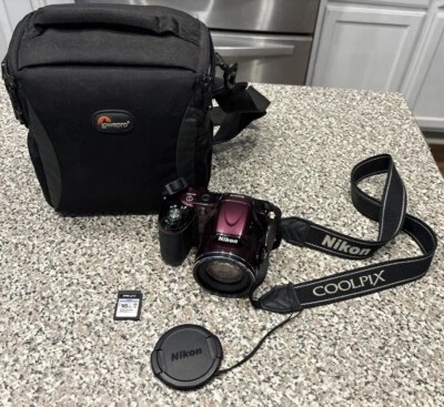 Nikon COOLPIX L820 16.0MP Digital Camera Tested Working Purple + Bag, A+ - Image 1 of 4