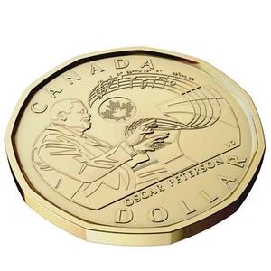 2022 Canada $1 Loonie Oscar Peterson non-coloured  - fresh from mint roll - Picture 1 of 4