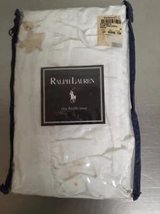 Ralph Lauren Avery Blanco NUEVO Almohada Estándar con Volantes Falso-Algodón-Nuevo Stock Antiguo - Imagen 1 de 10