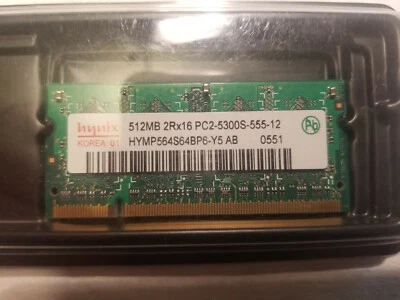 Hynix HYMP564S64BP6-Y5-AB 512MB DDR2-667 PC2-5300 SODIMM 200pin Laptop RAM - Image 1 of 2