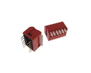 Interruttore DIP 6 Posizioni Passo 2,54mm 0,1" Angolo Retto - Confezione da 5 - Foto 1 di 1