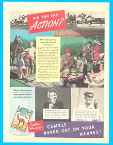 1937 Camel Cigarettes Polo horses PRINT AD fishing - Picture 1 of 3