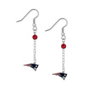 New England Patriots Sterling Silver Crystal Earrings Dangle Hook - PICK COLOR