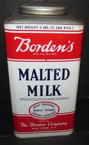 Borden's Malted Milk 5lb Bi-Lingual Blechdose - Bild 1 von 6