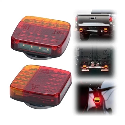 Wireless LED Rear Tail Lights Battery Operated USB Magnetic Tow Towing Trailer↔ - Image 1 of 4