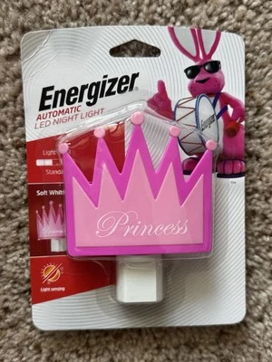 Energizer Pink Princess Crown Light Sensing Night Light - Image 1 of 2