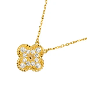 Van Cleef Arpels Vintage Alhambra Diamond Necklace 18K PG 750 90297596 - Picture 1 of 8