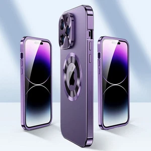 For iPhone 16 15 14 13 12 Pro MAX Alloy Frame PC Back Magsafe Glass Case Cover - Picture 1 of 22