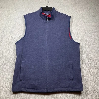 Chaleco Suéter Club Room Para Hombres XL Azul Gris Cremallera Completa Forrado Patrimonio Silencioso Lujo Foto 1 de 4