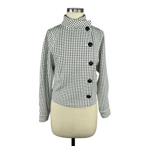 CABI Black White Osaka Nights Windowpane Jacket Women's Size XS #3173 Preppy - Picture 1 of 10