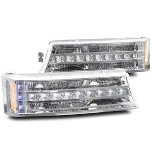 2003-2006 CHEVY SILVERADO/AVALANCHE PICKUP LED CHROME BUMPER SIGNAL LIGHTS LAMP - Picture 1 of 4