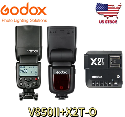 US Godox V850II 1/8000s High-Speed Sync Camera Flash+X2T-O Trigger For Olympus - Image 1 of 4