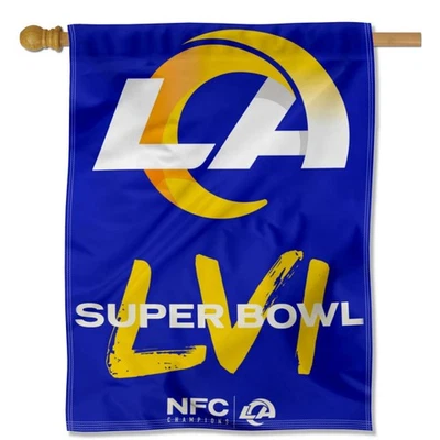 Bandera Bandera de la Casa de Campeones del Super Bowl de Los Angeles Rams LVI NFC Foto 1 de 3
