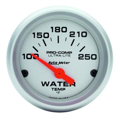 Autometer Ultra-Lite 52mm 100-250 Deg F Short Sweep ElectricWater Temp Gauge - Image 1 of 2