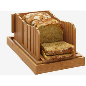 Cortadora de pan madera de bambú guía de pan casera 3 rebanadas de espesor plegable compacta - Imagen 1 de 5