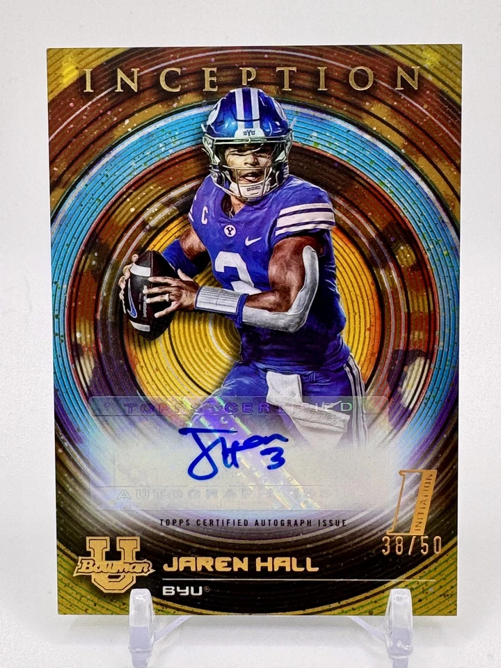 2022-23 Bowman University Inception #BIA-JHL Jaren Hall Base Auto Gold Foil/50 - Image 1 of 2