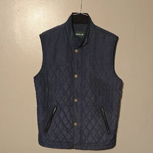 Orvis Vest Mens Large Diamond Quilted Full Zip Navy Hunting Outdoors Fishing - Picture 1 of 3