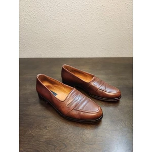 Zelli Men's Brown Calfskin Leather Penny Loafers Shoes Office Business Size 10 - Picture 1 of 8