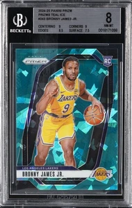 2024-25 PANINI PRIZM PRIZMS TEAL ICE #243 BRONNY JAMES BGS 8 - Picture 1 of 2