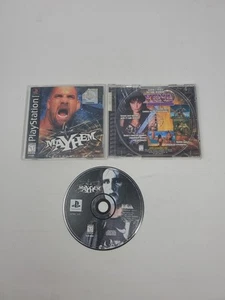 WCW Mayhem PlayStation 1 PS1 Etiqueta Negra Completa Con Manual CIB WWF WWE - Imagen 1 de 10