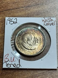 1952 Washington Carver Commemorative Half Dollar BU UNC MS++ Toning Toned Coin - Picture 1 of 14