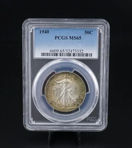 1940 Liberty Walking 50¢ Half Dollar Silver Dollar Coin PCGS Toning MS65 CN496 - Picture 1 of 2