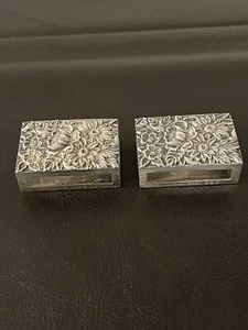 Vintage S. Kirk & Son Sterling Repousse Matchbox Holders (Pair) - Picture 1 of 12