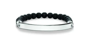 Thomas Sabo LBA0014-023-11-L17,5 LOVE BRIDGE Armband Silber Obsidian - Picture 1 of 1