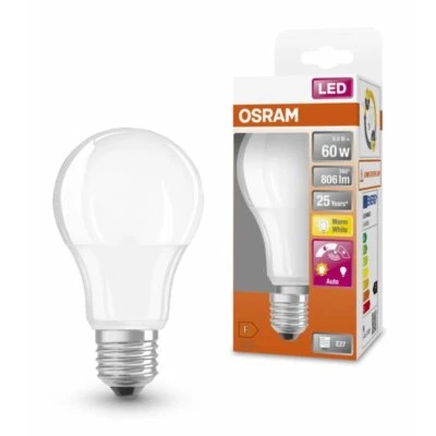 Osram LED 8.5W = 60W ES/E27 Dusk till Dawn Daylight Sensor 2700K Warm White - Image 1 of 3