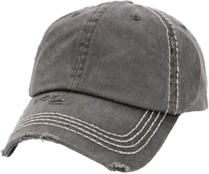Vintage Washed Distressed Cotton Thick Stitching Dad Hat Baseball Cap Adjustable - Picture 1 of 85
