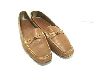 Karen Scott Shoes Sz 9 Womens Loafers flats Classic Leather Brown Wendy bow - Picture 1 of 5